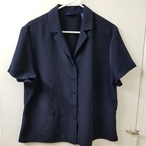 Karen Scott XL navy blue button down.